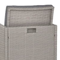 Set Mobili da Giardino Esterno Tavolo con 4 Sedie 4 Poggiapiedi 9pz Rattan Grigio