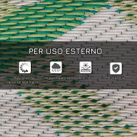 Tappeto da Esterno 274x365cm Impermeabile e Reversibile con Borsa di Trasporto, Verde e Crema