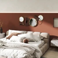 Decorazione Murale in Metallo 3D Moderna con Specchi per Salotto e Ingresso, 101x41.5 cm, Oro