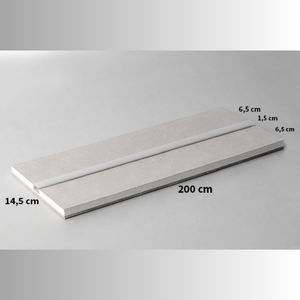 Semilavorato cartongesso fibra profilo alluminio creazione luce led 14,5x200 cm
