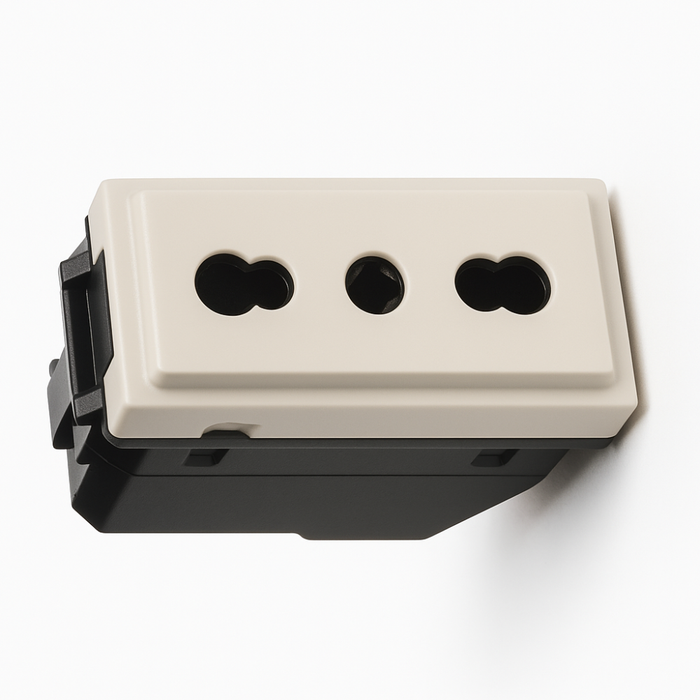 Bticino living now presa 2p+t 16a 250v 1 modulo con alveoli schermati *** colore sabbia, confezione 1