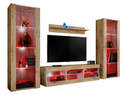 Set di mobili porta TV Tivoli Grande, Komodee, Wotan, LED RGB, Larghezza 250 cm x Altezza 159 cm x Profondità 35 cm, Per soggiorno, Camera da letto