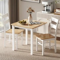 Tavolo da pranzo in legno di gomma, per fino a 4 persone, pad antiscivolo, Legno naturale