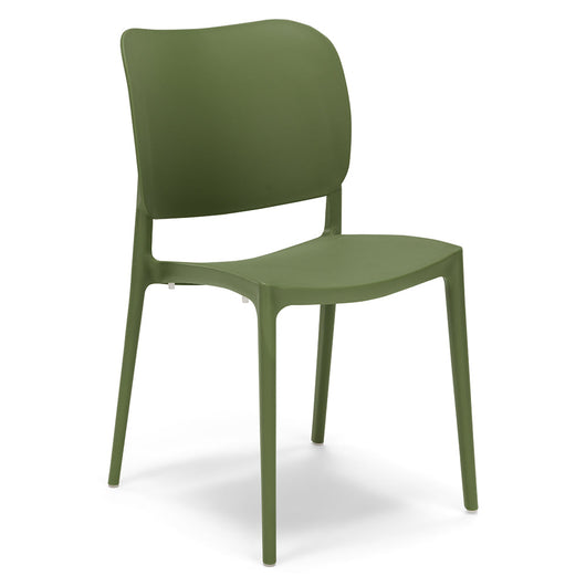 Set 6 sedie in polipropilene 100% MADE IN ITALY ORBITA, impilabile, resistente ai raggi UV, design moderno, ideale per sala da pranzo, cucina, sala d’attesa, bar, ristoranti o giardino colore Agave