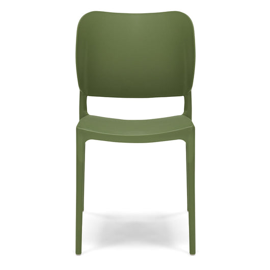 Sedia in polipropilene 100 %MADE IN ITALY ORBITA, impilabile, resistente ai raggi UV, design moderno, ideale per sala da pranzo, cucina, sala d’attesa, bar, ristoranti o giardino colore Agave