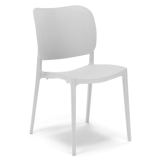 Set 2 sedie in polipropilene 100% MADE IN ITALY ORBITA, impilabile, resistente ai raggi UV, design moderno, ideale per sala da pranzo, cucina, sala d’attesa, bar, ristoranti o giardino colore Bianco