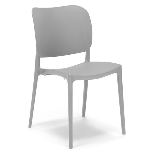 Set 2 sedie in polipropilene 100% MADE IN ITALY ORBITA, impilabile, resistente ai raggi UV, design moderno, ideale per sala da pranzo, cucina, sala d’attesa, bar, ristoranti o giardino colore Cemento