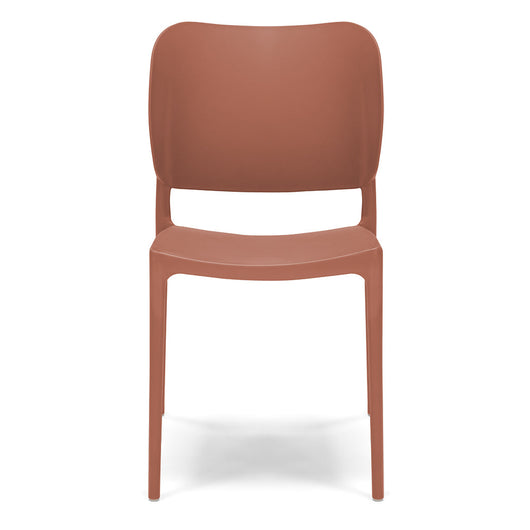 Sedia in polipropilene 100 %MADE IN ITALY ORBITA, impilabile, resistente ai raggi UV, design moderno, ideale per sala da pranzo, cucina, sala d’attesa, bar, ristoranti o giardino colore Terracotta