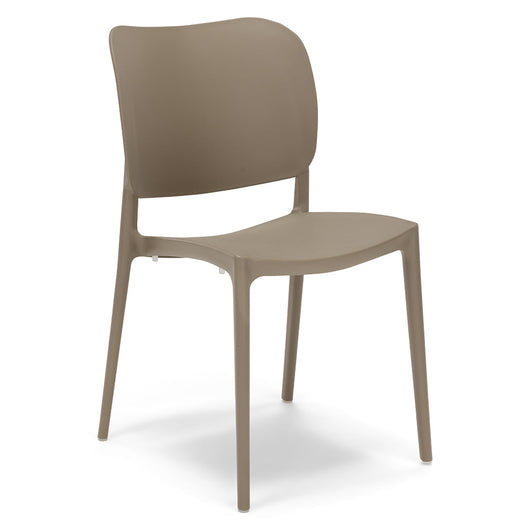 Sedia in polipropilene MADE IN ITALY ORBITA, impilabile, resistente ai raggi UV, design moderno, ideale per sala da pranzo, cucina, sala d’attesa, bar, ristoranti o giardino, colore Tortora