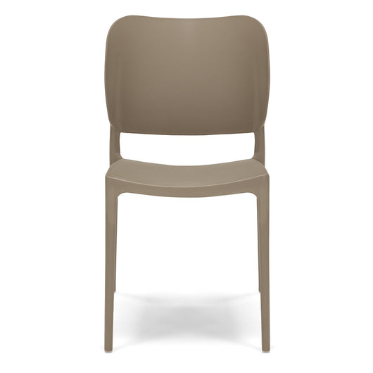 Sedia in polipropilene MADE IN ITALY ORBITA, impilabile, resistente ai raggi UV, design moderno, ideale per sala da pranzo, cucina, sala d’attesa, bar, ristoranti o giardino, colore Tortora