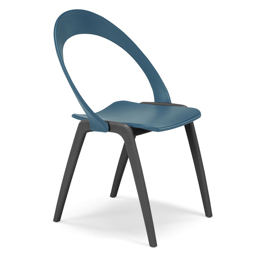 Sedia in tecnopolimero Orchidea colore Petrolio, 100% MADE IN ITALY, gambe Antracite, impilabile, design moderno ideale per sala da pranzo, cucina, soggiorno, ufficio, camera per bambini