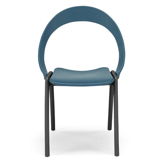 Sedia in tecnopolimero Orchidea colore Petrolio, 100% MADE IN ITALY, gambe Antracite, impilabile, design moderno ideale per sala da pranzo, cucina, soggiorno, ufficio, camera per bambini
