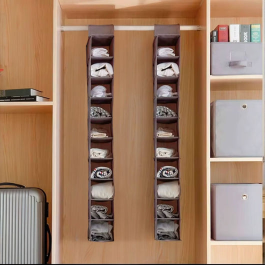 Organizer Armadio in Tessuto Portatutto Organizzatore Pensile 10 Ripiani 69705