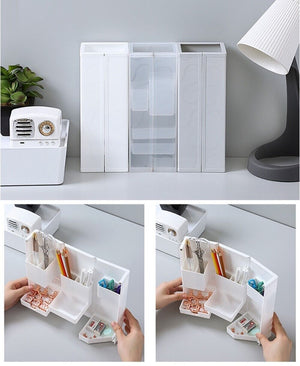Organizer da scrivania multifunzione richiudibile portapenne cancelleria JK21196