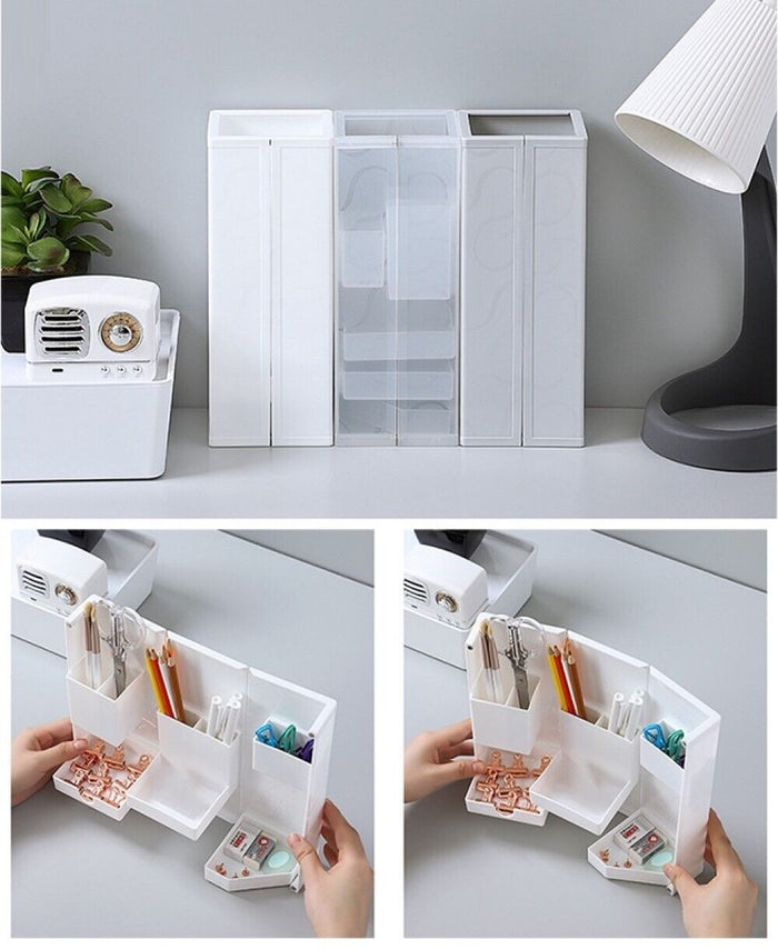 Organizer da scrivania multifunzione richiudibile portapenne cancelleria JK21196