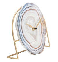 Orologio da tavolo Twin in metallo dorato 20x7x19,5 cm