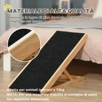 Rampa per Cane, Scaletta per Cani, Rampa per Gatti e Animali Domestici Fino 75kg Pieghevole Antiscivolo e Regolabile