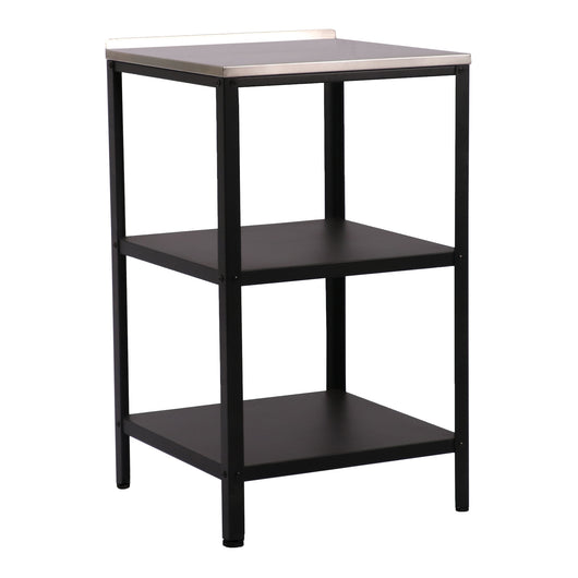 Bancone da Giardino Bolognano in Acciaio con Ripiani 92x50x50 cm Argentato / Nero opaco casa.pro