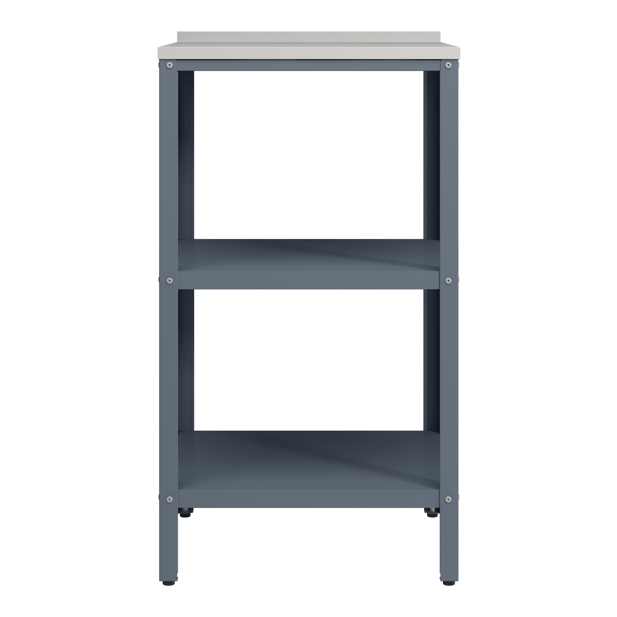 Bancone da Giardino Bolognano in Acciaio con Ripiani 92x50x50 cm Argentato / Grigio opaco casa.pro