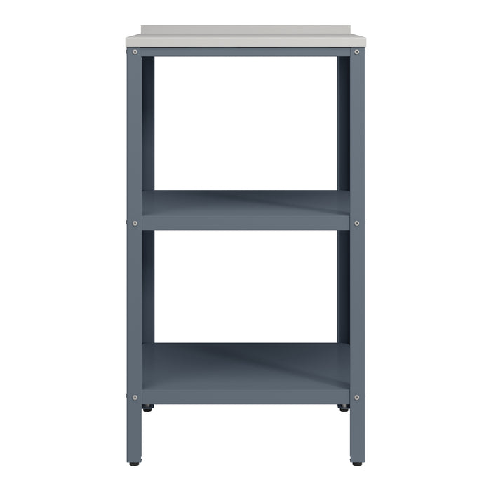 Bancone da Giardino Bolognano in Acciaio con Ripiani 92x50x50 cm Argentato / Grigio opaco casa.pro