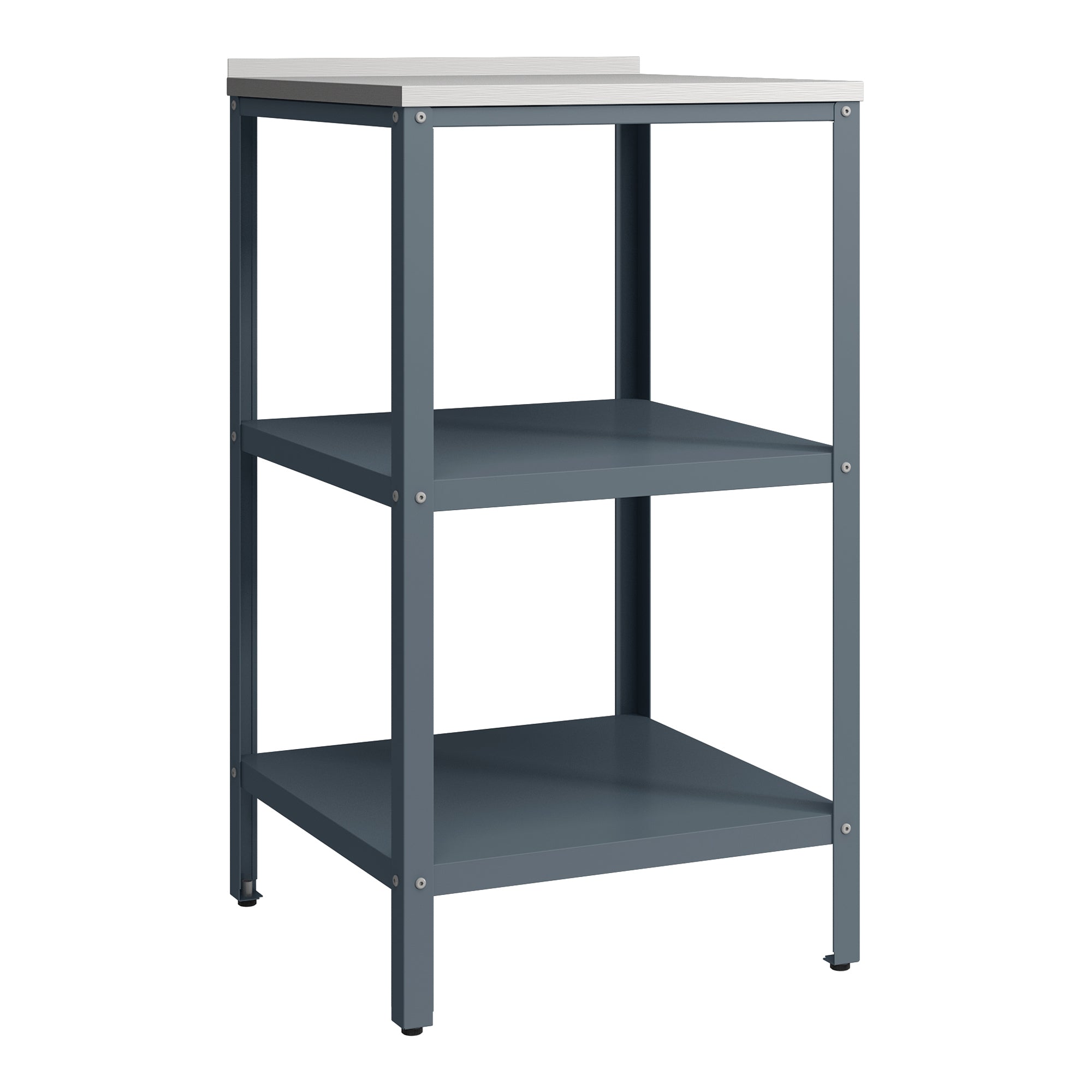 Bancone da Giardino Bolognano in Acciaio con Ripiani 92x50x50 cm Argentato / Grigio opaco casa.pro