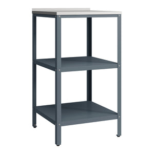 Bancone da Giardino Bolognano in Acciaio con Ripiani 92x50x50 cm Argentato / Grigio opaco casa.pro