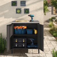 Armadietto da Giardino Bolognano 92 x 80 x 50 cm Acciaio - Nero Opaco - casa.pro
