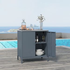 Armadietto da Giardino Bolognano 92 x 80 x 50 cm Acciaio - Grigio Scuro Opaco - casa.pro