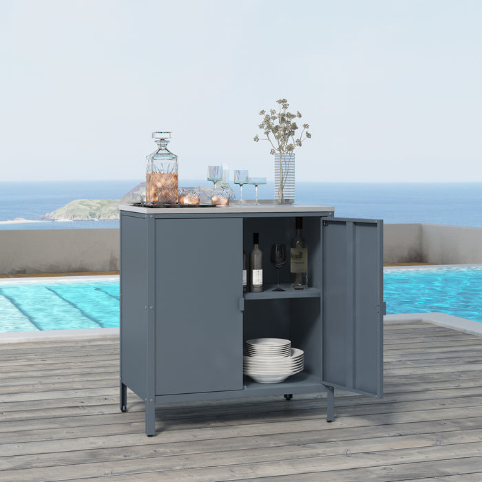 Armadietto da Giardino Bolognano 92 x 80 x 50 cm Acciaio - Grigio Scuro Opaco - casa.pro