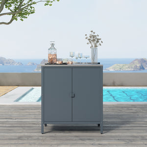 Armadietto da Giardino Bolognano 92 x 80 x 50 cm Acciaio - Grigio Scuro Opaco - casa.pro