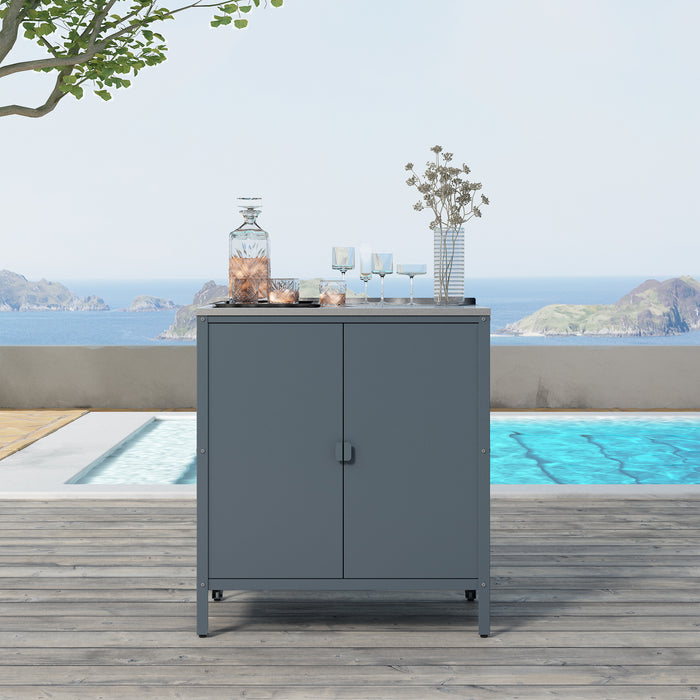 Armadietto da Giardino Bolognano 92 x 80 x 50 cm Acciaio - Grigio Scuro Opaco - casa.pro