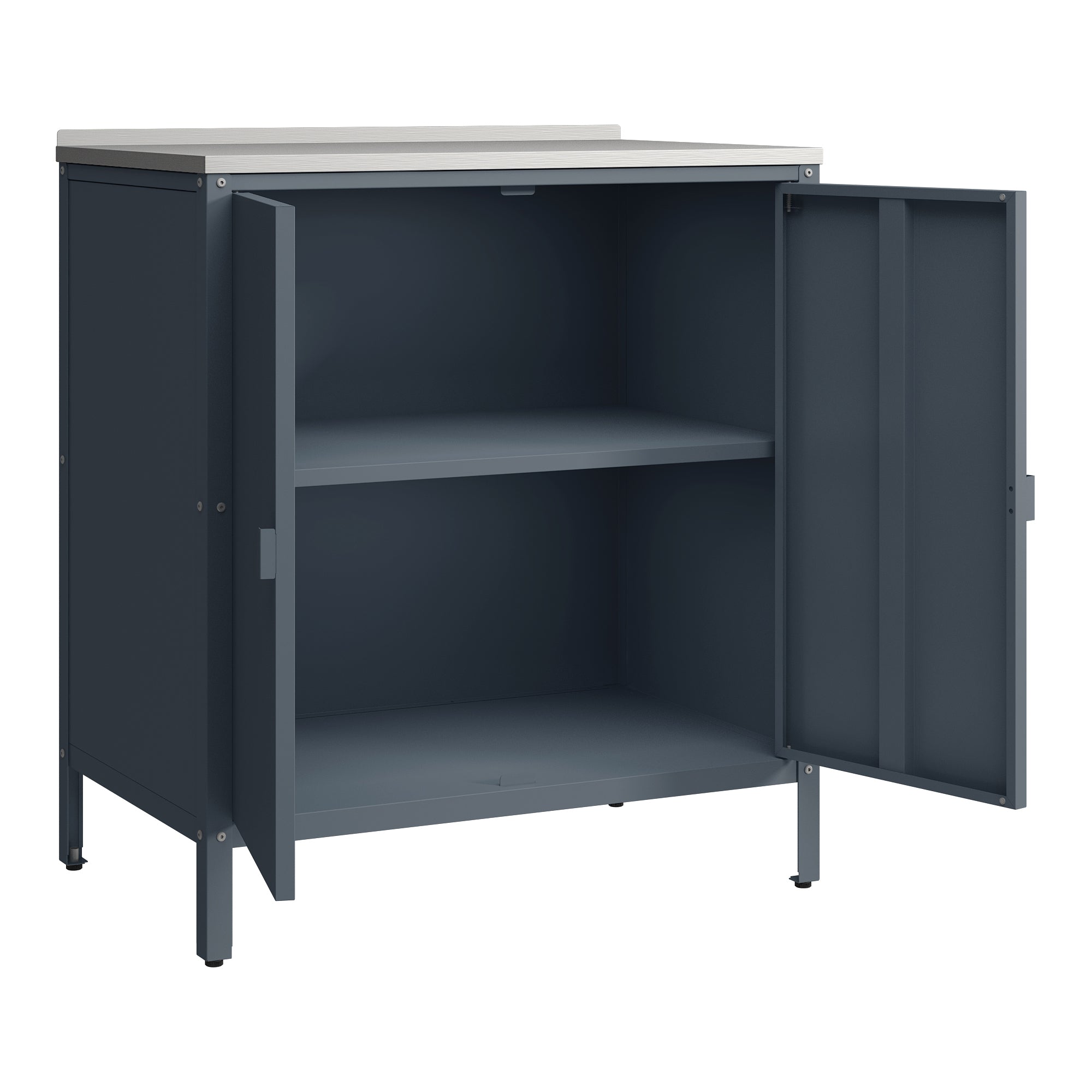 Armadietto da Giardino Bolognano 92 x 80 x 50 cm Acciaio - Grigio Scuro Opaco - casa.pro