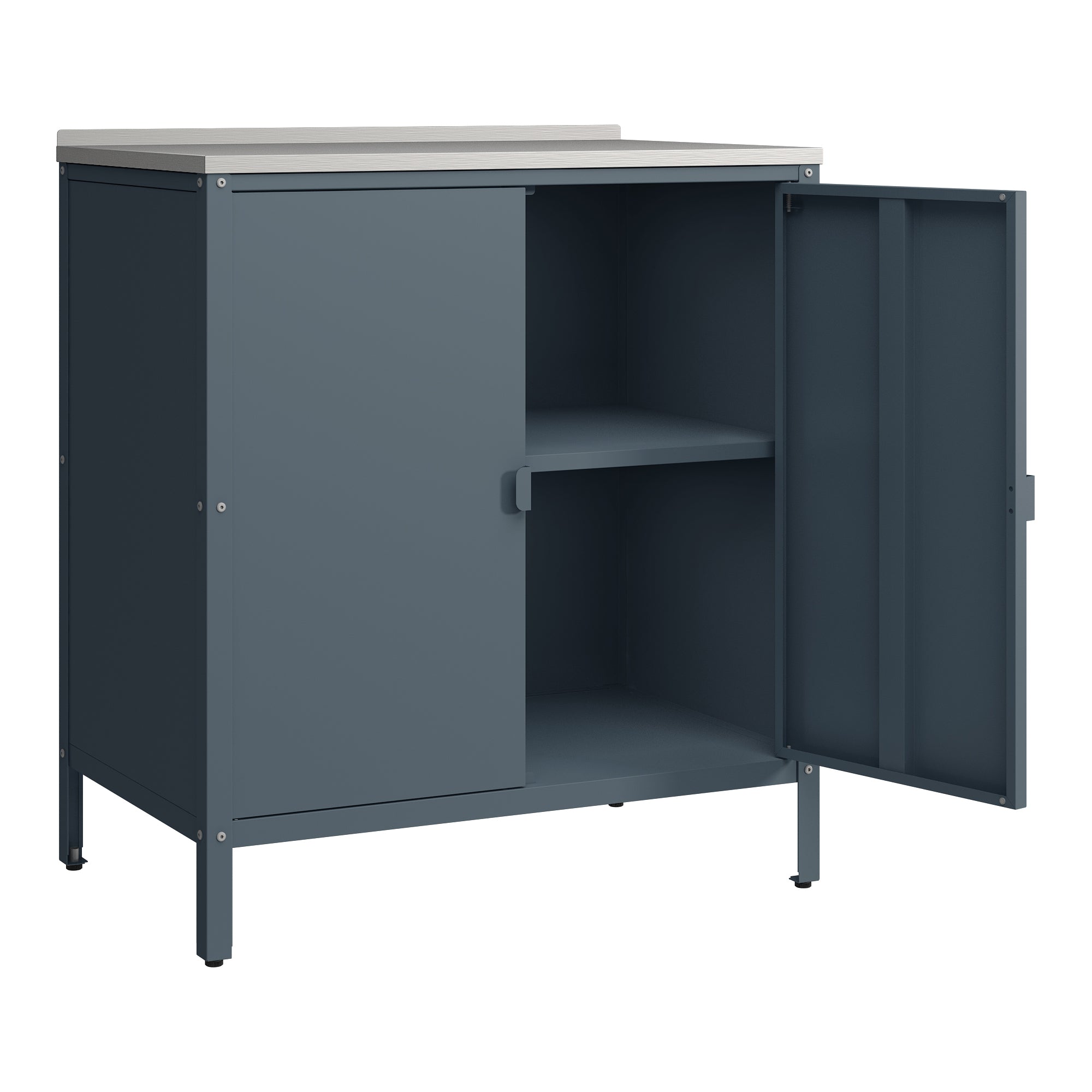 Armadietto da Giardino Bolognano 92 x 80 x 50 cm Acciaio - Grigio Scuro Opaco - casa.pro