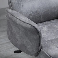 Sedia da Ufficio Ergonomica Altezza Regolabile e Dondolo, Rivestimento in Microfibra, 67x69x92-102cm, Grigio Chiaro