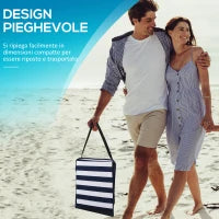 Set 2 Sdraio da Spiaggia Pieghevoli e Regolabili con Tasca, in Acciaio e Poliestere, 142x51x40 cm, Multicolore