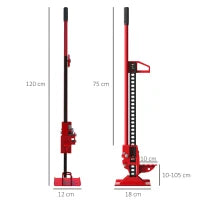 Cric Auto da 3 Tonnellate in Acciaio Rinforzato con Sollevamento 10-105cm, Rosso