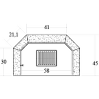 Camino legna prefabbricato refrattario focolare aperto m80 ref riscaldamento