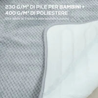 Coperta Elettrica 160x140 cm con 5 Livelli di Calore e 2 Telecomandi, in Pile e Poliestere Grigio