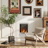 Camino a Bioetanolo da Incasso in Acciaio, Capacità 0.9L e Durata 3.3 Ore, 48x18x59 cm, Argento