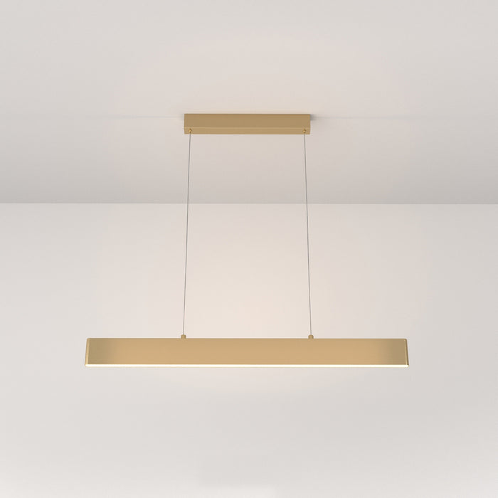 Lampadario A Sospensione Moderno Step Metallo Oro Luce Led Integrato 23W Calda