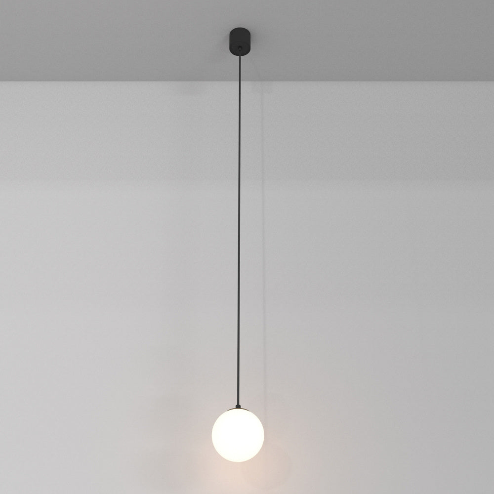 Lampadario A Sospensione Moderno Luna Alluminio Nero Luce Led Integrato 5W Calda