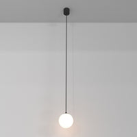 Lampadario A Sospensione Moderno Luna Alluminio Nero Luce Led Integrato 5W Calda