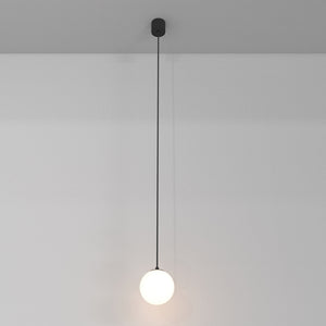 Lampadario A Sospensione Moderno Luna Alluminio Nero Luce Led Integrato 5W Calda