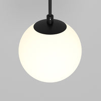 Lampadario A Sospensione Moderno Luna Alluminio Nero Luce Led Integrato 5W Calda