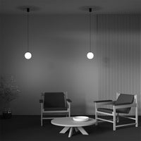 Lampadario A Sospensione Moderno Luna Alluminio Nero Luce Led Integrato 5W Calda