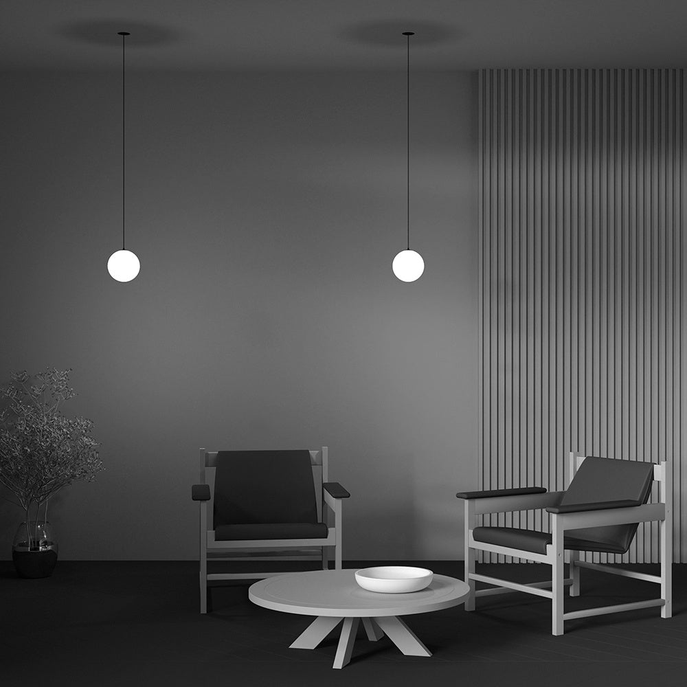 Lampadario A Sospensione Moderno Luna Alluminio Nero Luce Led Integrato 5W