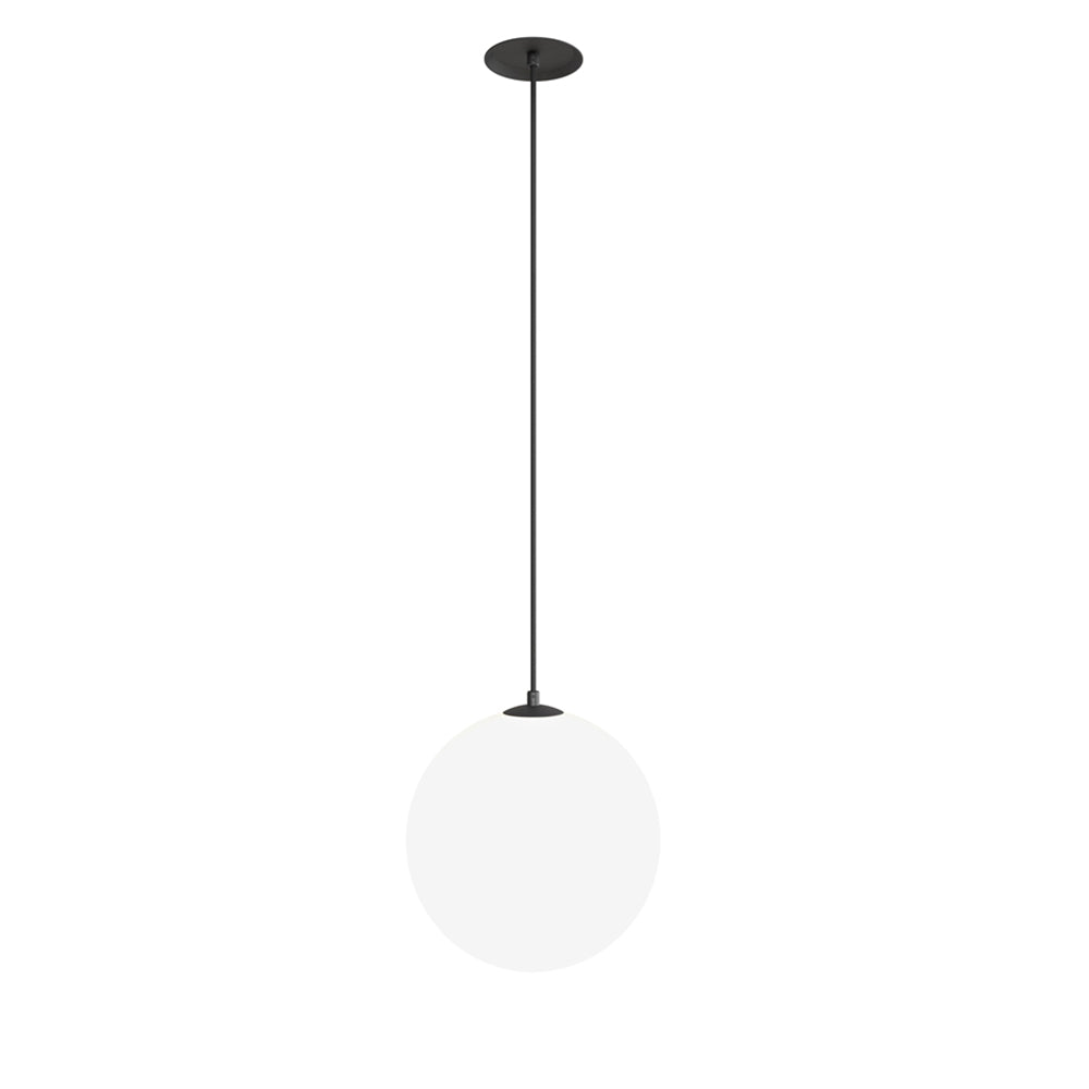 Lampadario Sospensione Moderno Luna Alluminio Nero Led Integrato 5W Calda