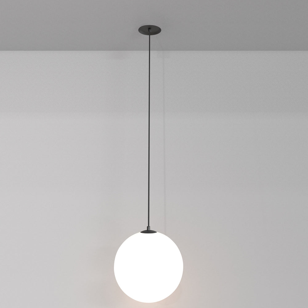 Lampadario Sospensione Moderno Luna Alluminio Nero Led Integrato 5W Calda