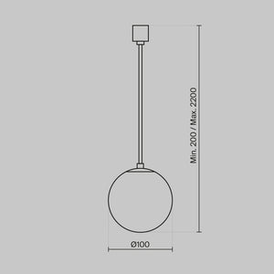 Lampadario A Sospensione Moderno Luna Alluminio Nero Led Integrato 5W Fredda