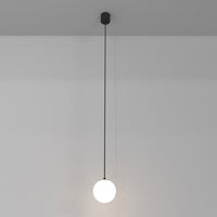 Lampadario A Sospensione Moderno Luna Alluminio Nero Led Integrato 5W Fredda